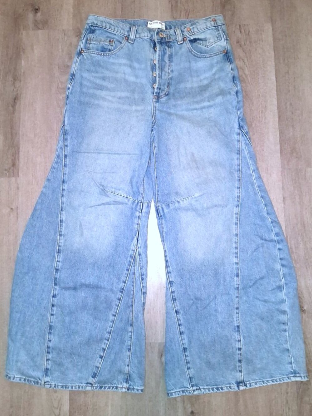 We The Free People Eden High Slouchy Jeans Size 30 Wide Leg Baggy Button Fly